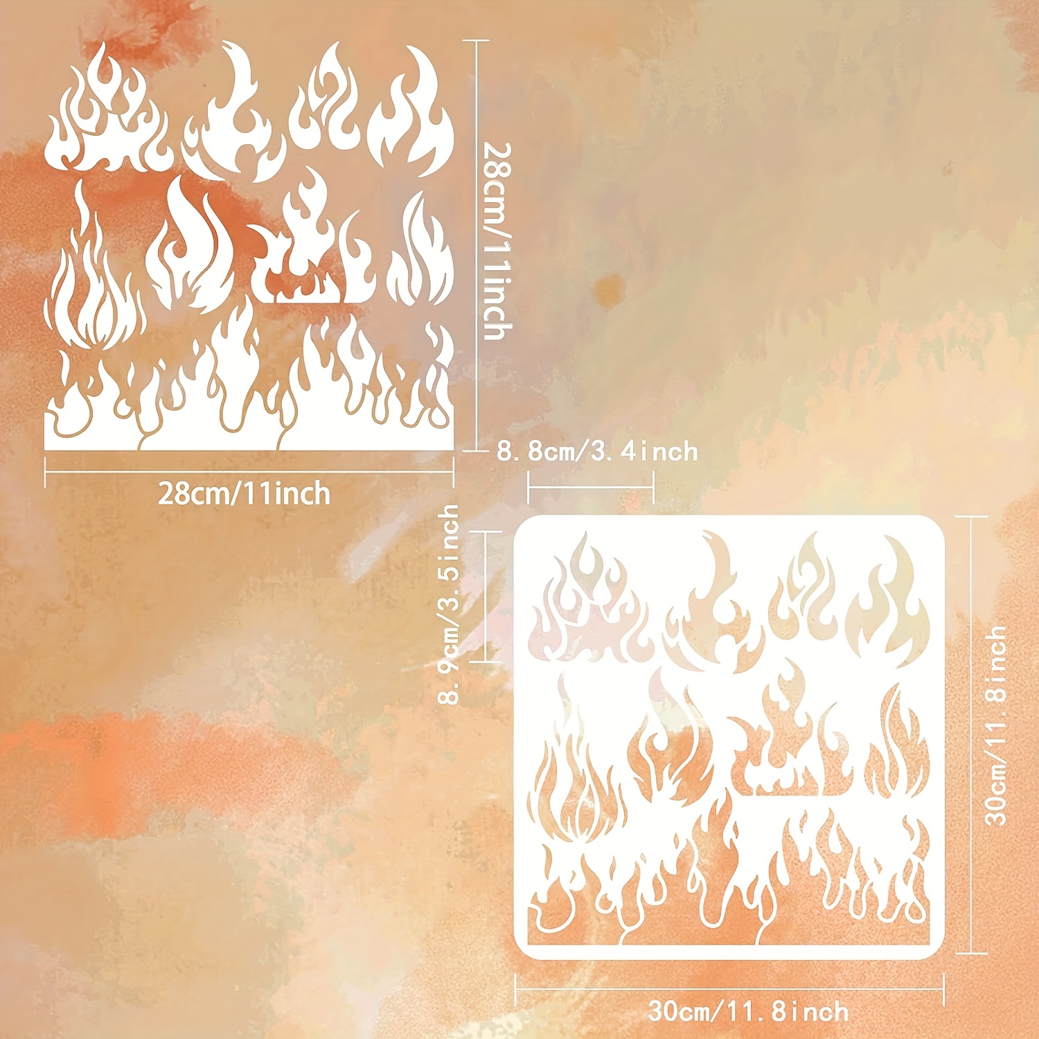 Skull Stencil Reusable Flame Stencil Fire Skull Stencils - Temu