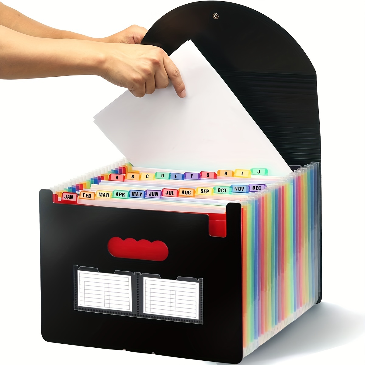 24 pochettes extensibles classeur accordéon organisateur de fichiers format  lettre A4 organisateur de documents couleur arc-en-ciel pour bureau à  domicile école