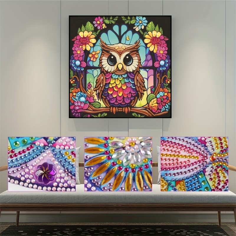 16 Inches DIY 5D Diamond Painting Kits with Diamond Painting Tool and  Introductions Colorful Crystal Owl Diamond Painting Set DIY Art Craft Home  Wall