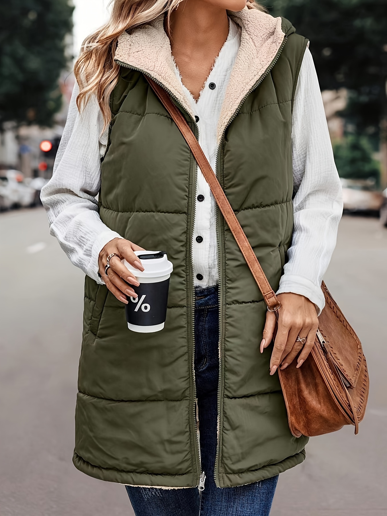 Women's Sleeveless Military Hooded Anorak Jacket Vest