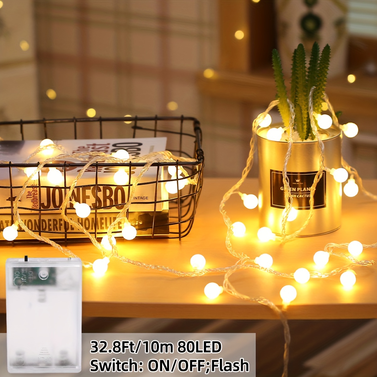 Image of Led String Lights - Battery-powered, Perfect For Indoor & Outdoor Decor, Parties, Weddings, And Garden Ambiance - Warm White Or Multicolor, Bzpcf