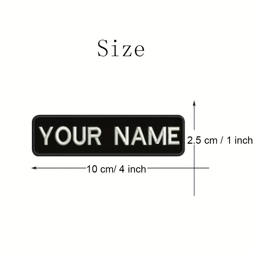  MVCEN Embroidery Name Patches,Custom Patches Name,Tag Patch for  Multiple Clothing Bags Vest Jackets Work Shirts, Size 4inch x 1inch : Arts,  Crafts & Sewing