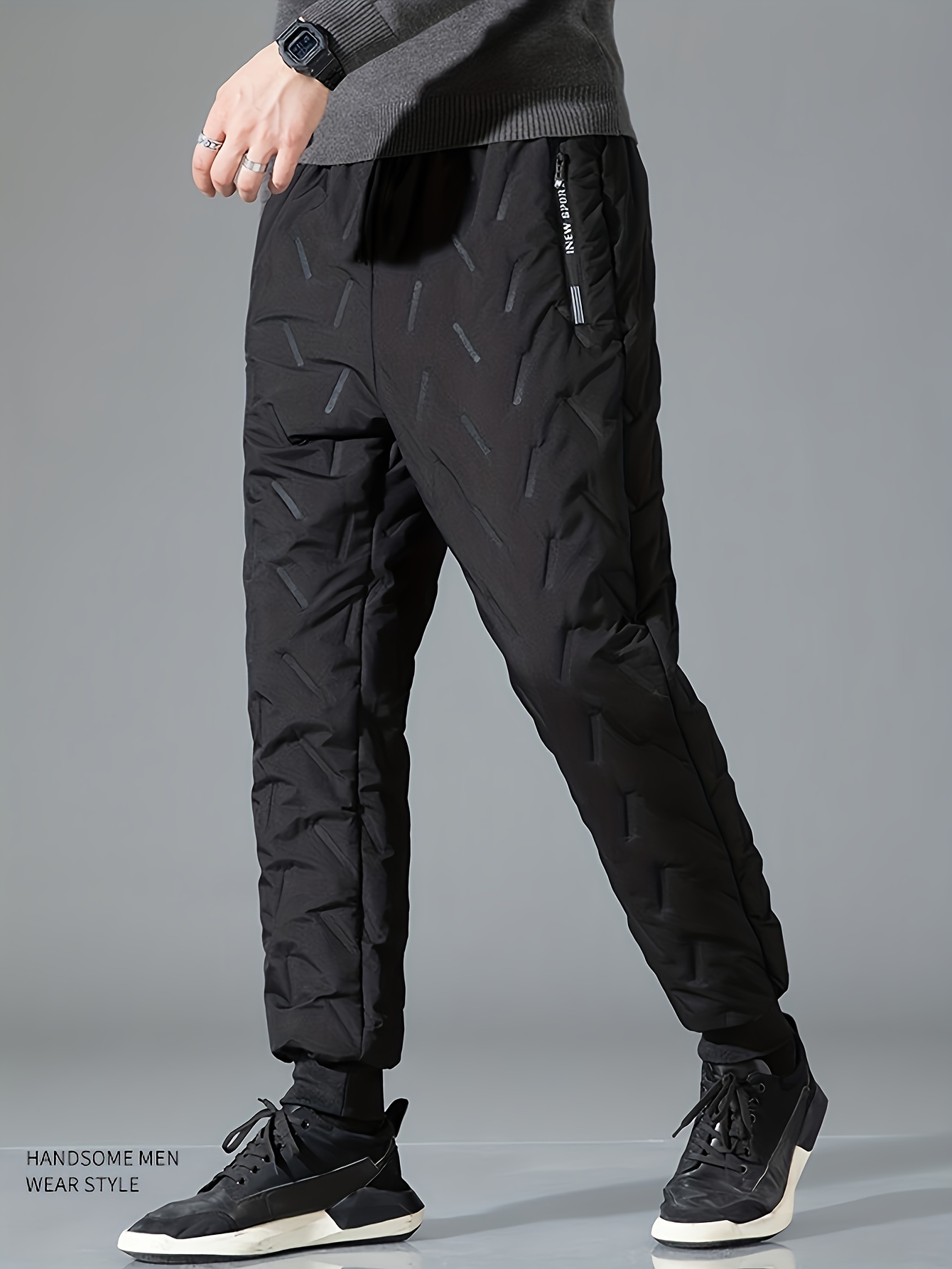 Men's Thermal Fleece Pants Casual Warm Joggers Fall Winter - Temu Canada