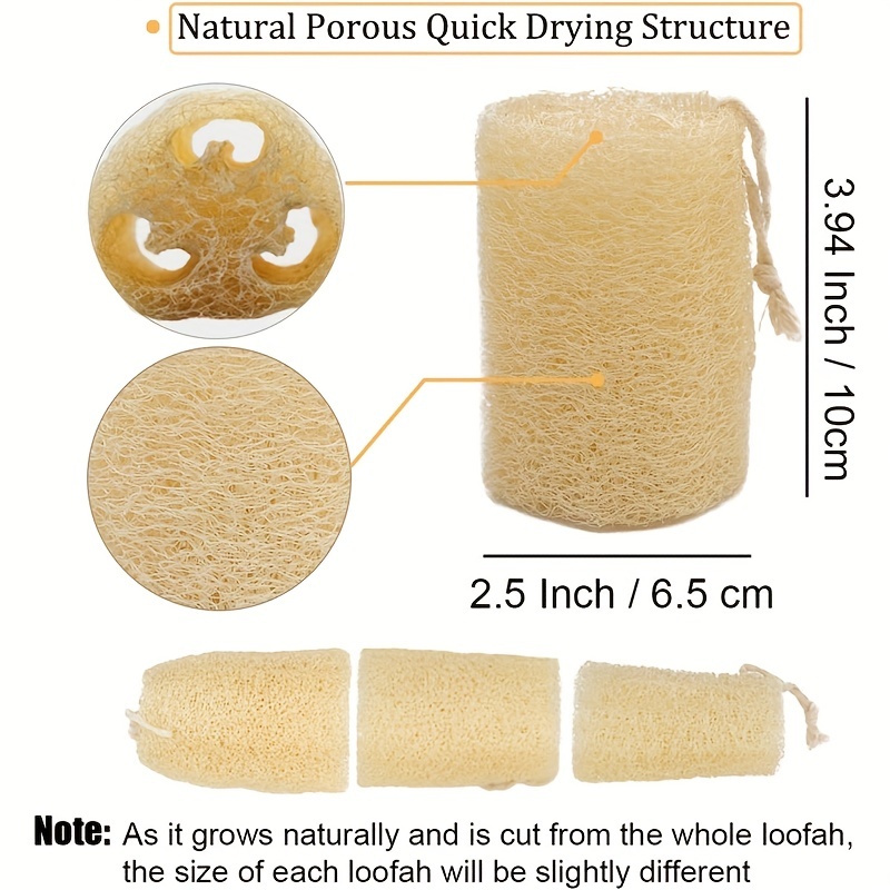 GOXAWEE Natural Loofah Sponge, Egyptian Shower Exfoliating Body Scrubber, Organic Luffa Sponge For Kitchenware Cleaning, Exfoliating Your Skin, SPA, Beauty, Bathing, Daily Care, DIY Soap
