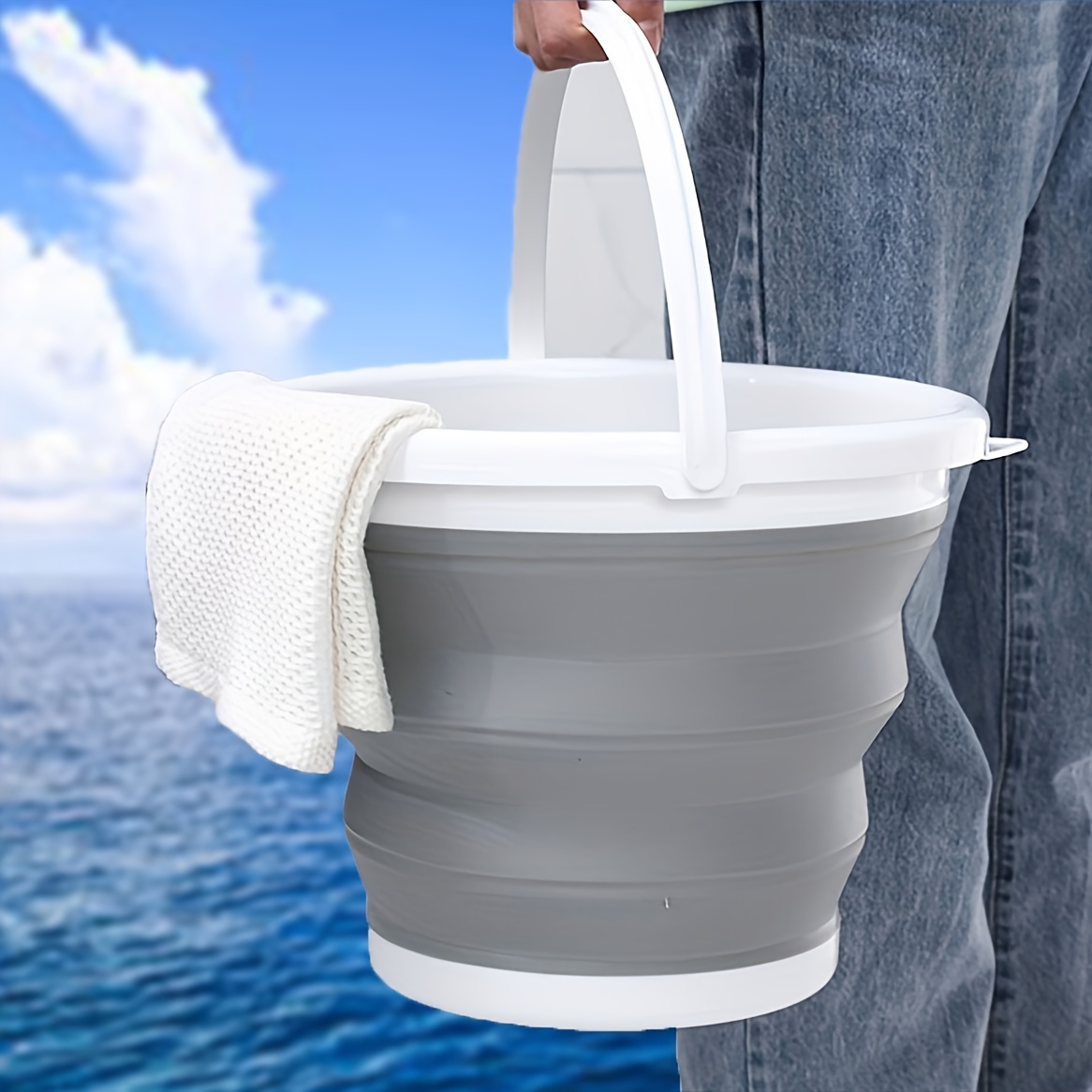 Foldable Bucket Foldable Pail Bucket Sand Buckets Silicone - Temu