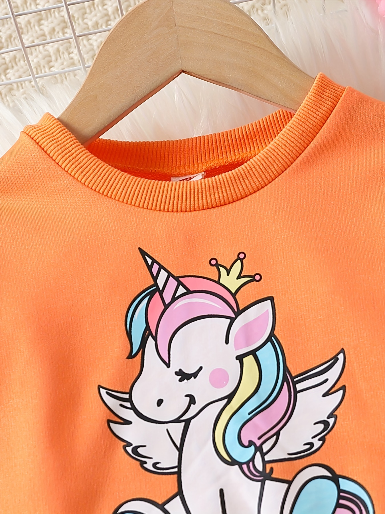 Toddler Girls Long Sleeve Cute Unicorn Graphic Color Block - Temu Canada
