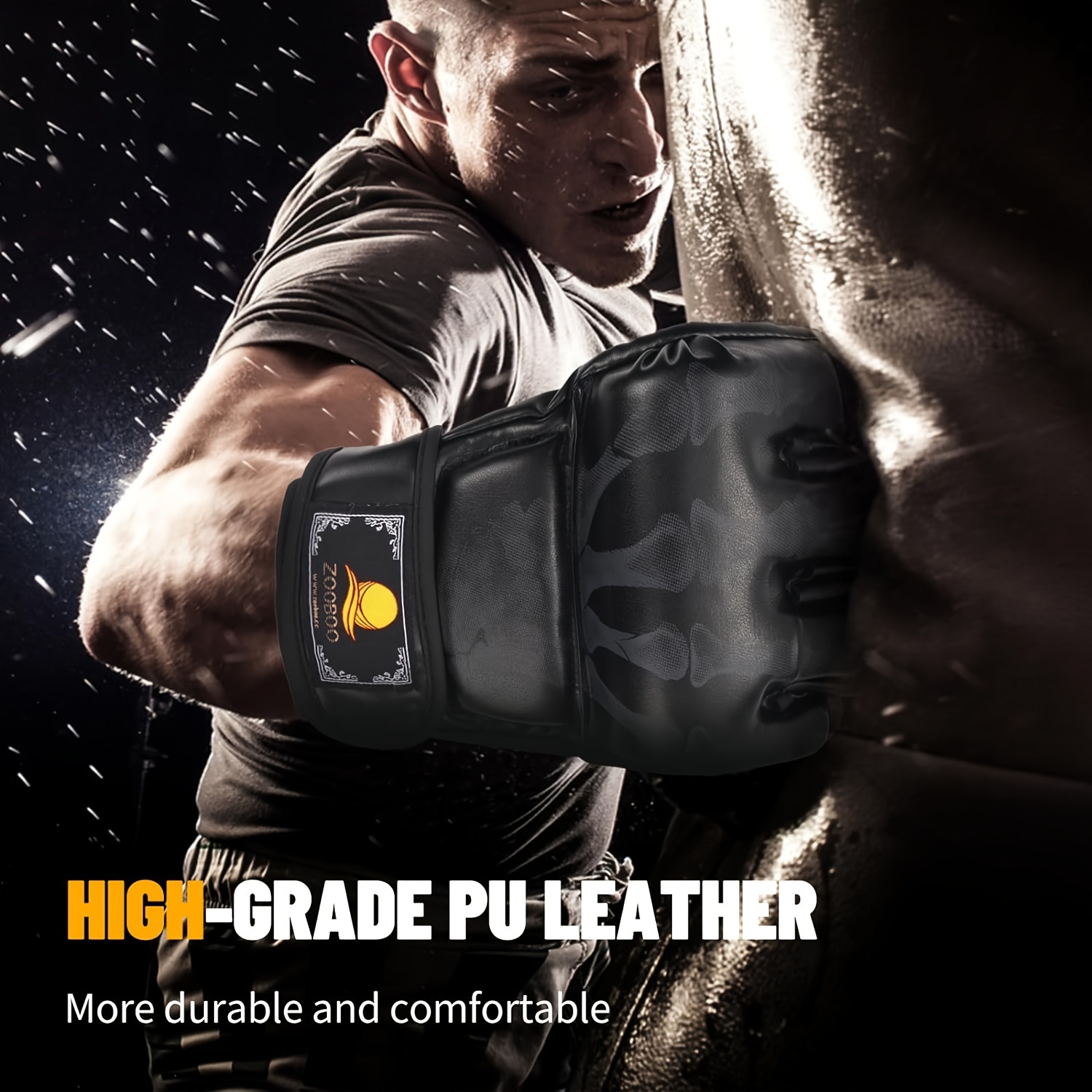 Brace Master Guantes MMA para hombres y mujeres, guantes de kickboxing con  más acolchado, guantes de boxeo sin dedos para bolsa pesada, Muay Thai