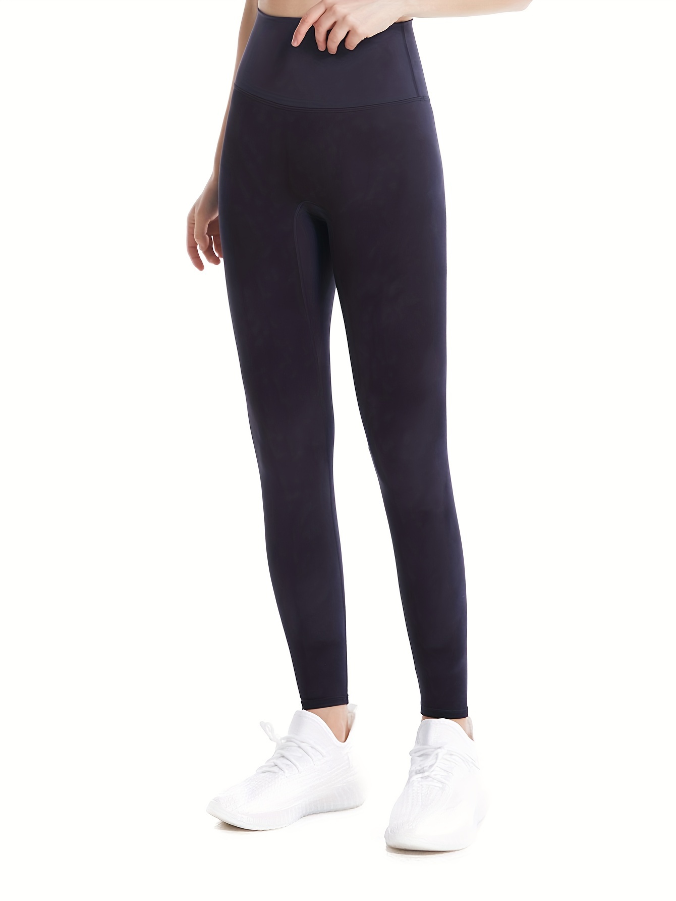 Solid Color Seamless High Waisted Sports Leggings Running - Temu