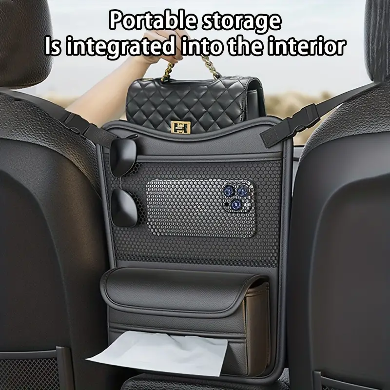 Car Nappa Leather Seat Back Storage Hanging Bag - Temu