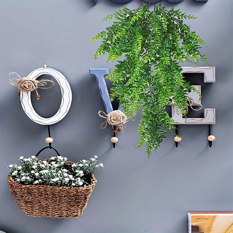 2pcs, Fake Vine Plant Ferns Faux Hanging Plant 33.4in Artificial Hanging  Plants Wall Plants Fake Black Ivy Decor Home Garden Halloween Party Indoor  Ou