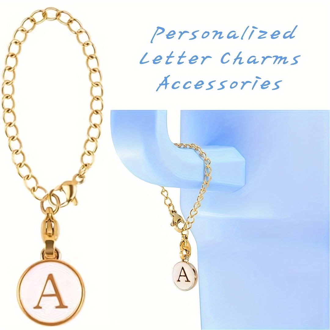 Letter Charm Accessories For Stanley Cups Id Initial Letter - Temu