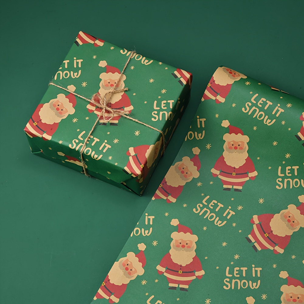 Christmas Wrapping Paper Sheet With Gift Tags Kraft Wrapping - Temu