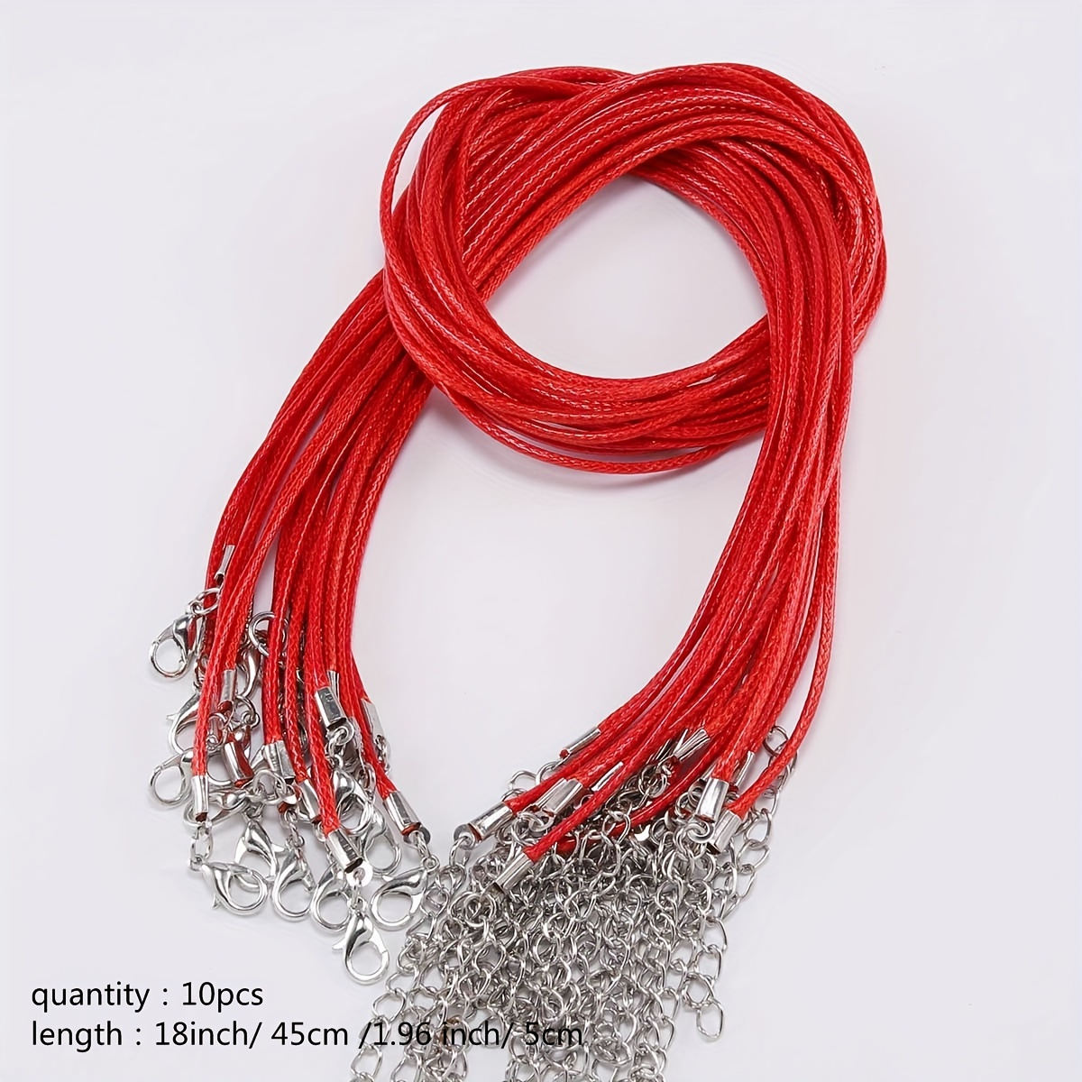 10pcs Waxed Necklace Cord Bulk, 16 and 1.5mm Dia Necklace String Rope,  Wine Red