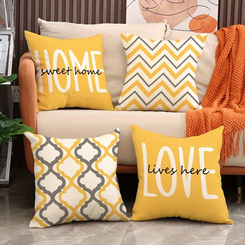Federa Cuscino ABAKUHAUS 40x40 Cm – Giallo Damasco Paglierino | Copricuscino Quadrato In Poliestere, Stampata Fronte/Retro, Idrorepellente
