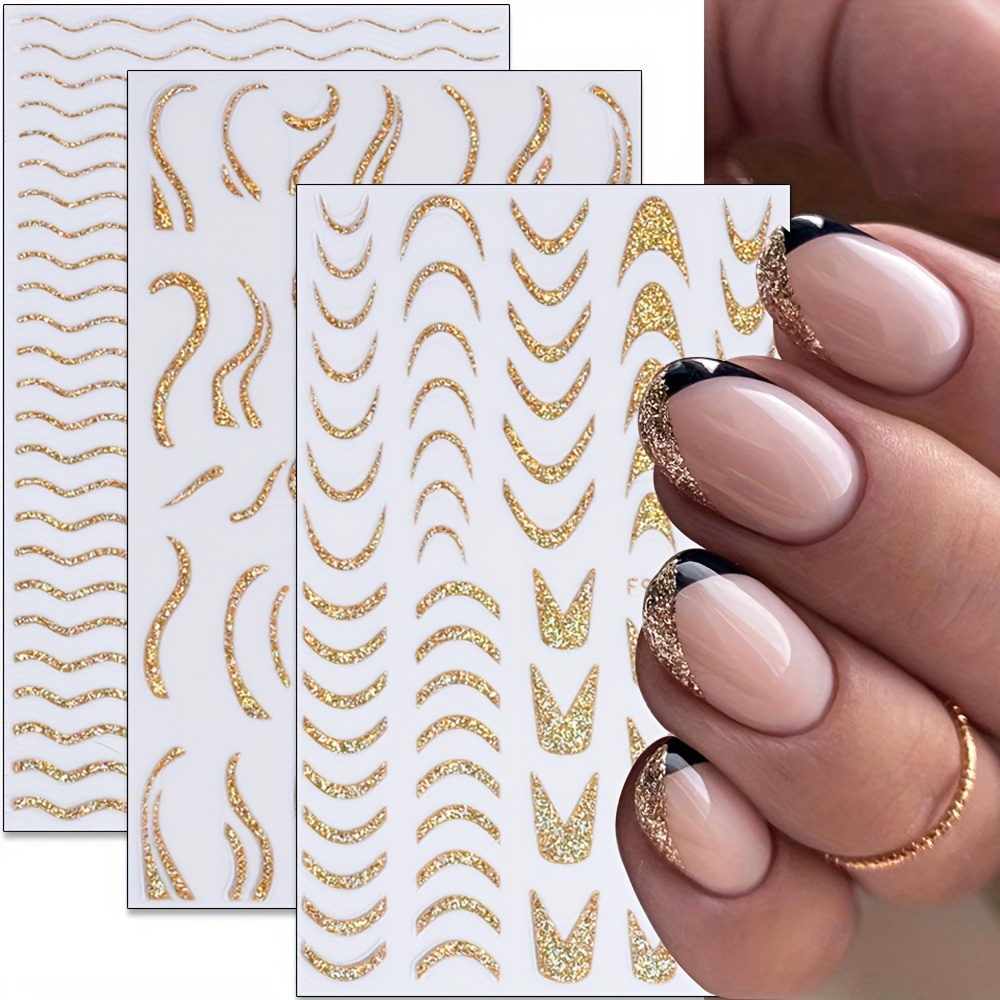 Golden & Silver Foil Nail Decoration - Temu