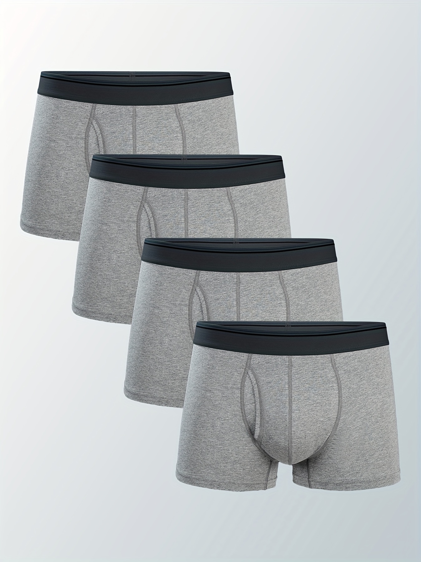 4 Packs Cotton Breathable Trunks with Pouch