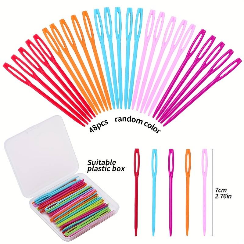 Sewing Cards For Kids Plastic Sewing Needles Weaving Needles 40 Pieces Plastic... Yarn Needles Large Eye