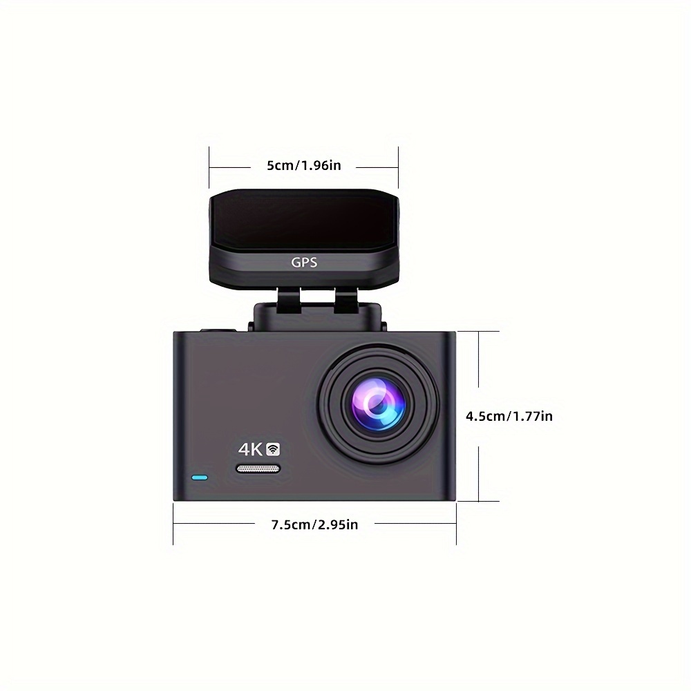 4k Dual Dash Cam Car Front Rear Camera Built in Gps Wifi - Temu