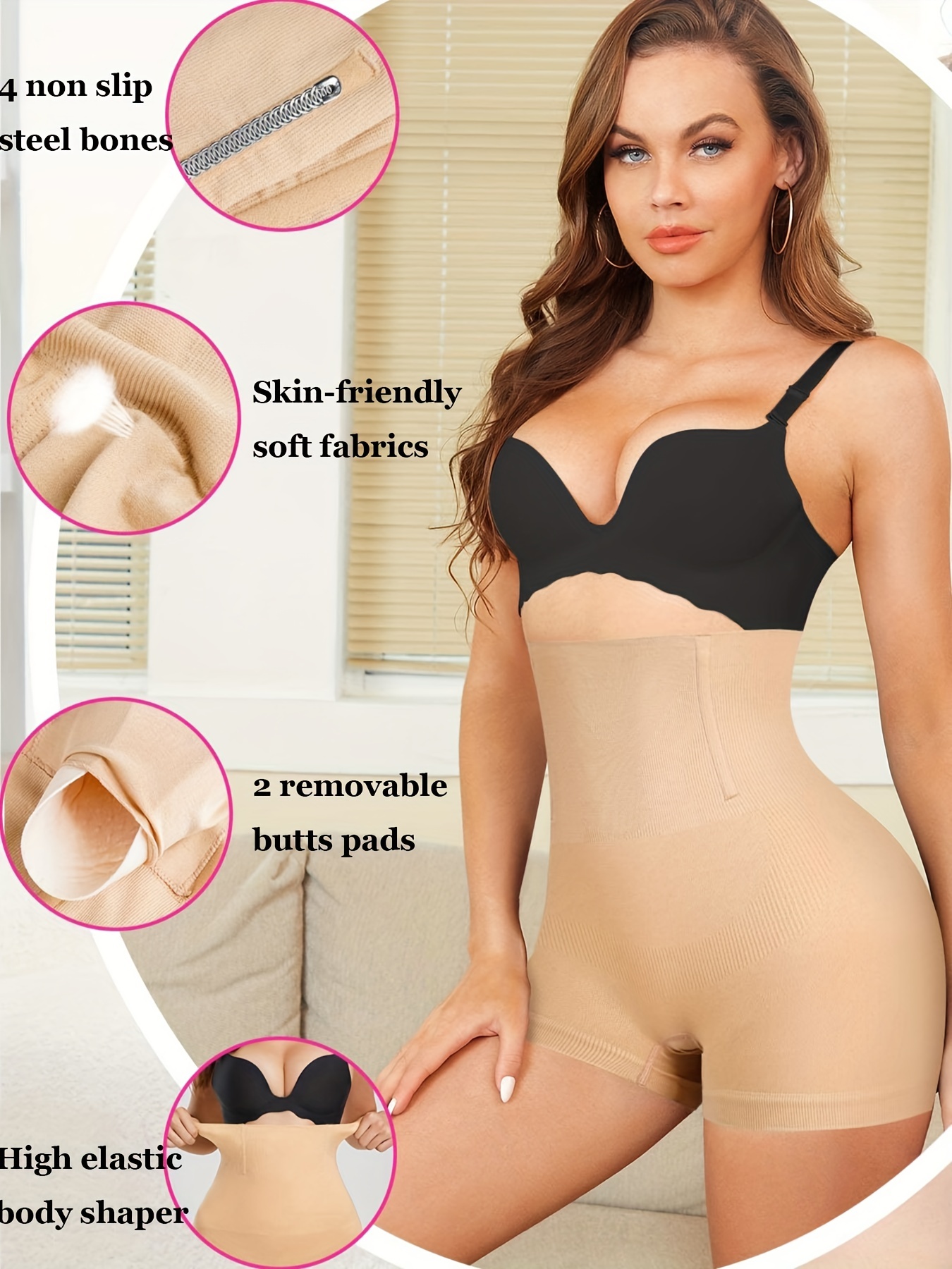 Padded Enhancer High Waist Tummy Control Panties Briefs Shapewear With Pad  Shorts Body Shaper Underwear