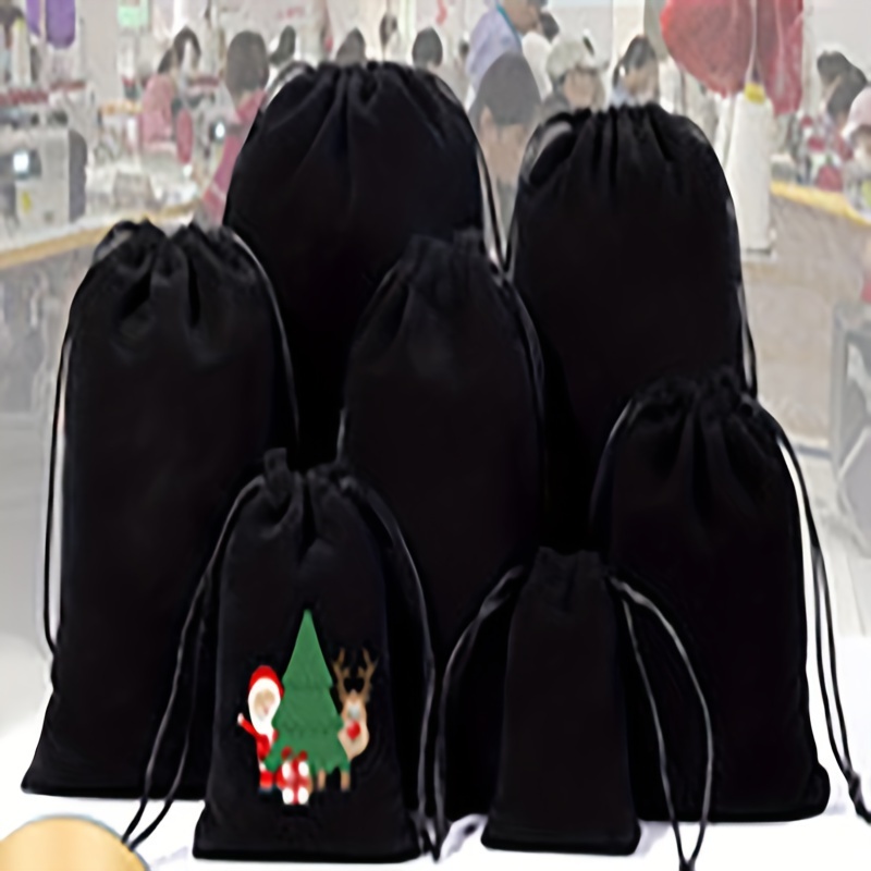 Jewelry Bag Silk Flannelette Bundle Pocket Black - Temu