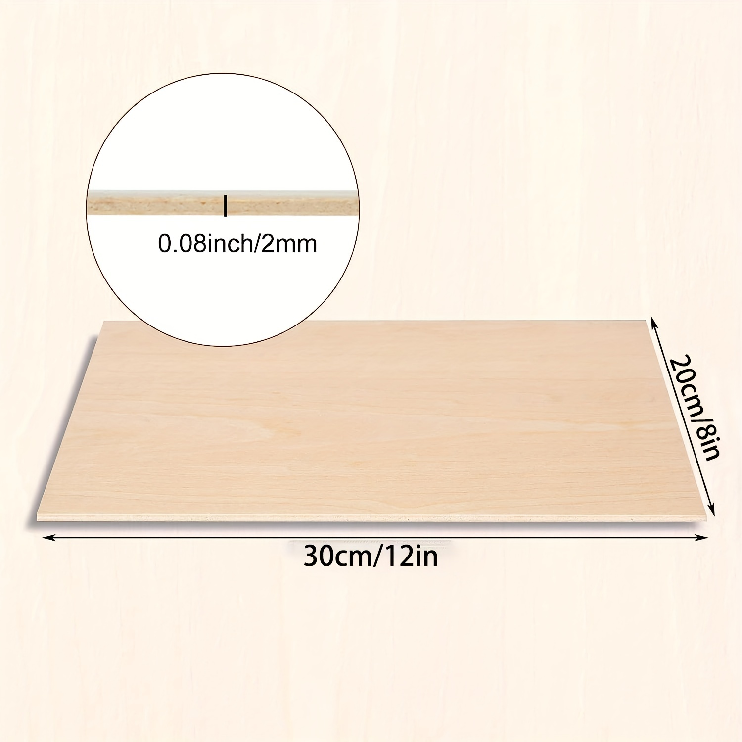  Basswood Craft Board Model Wood Thickness 2MM DIY