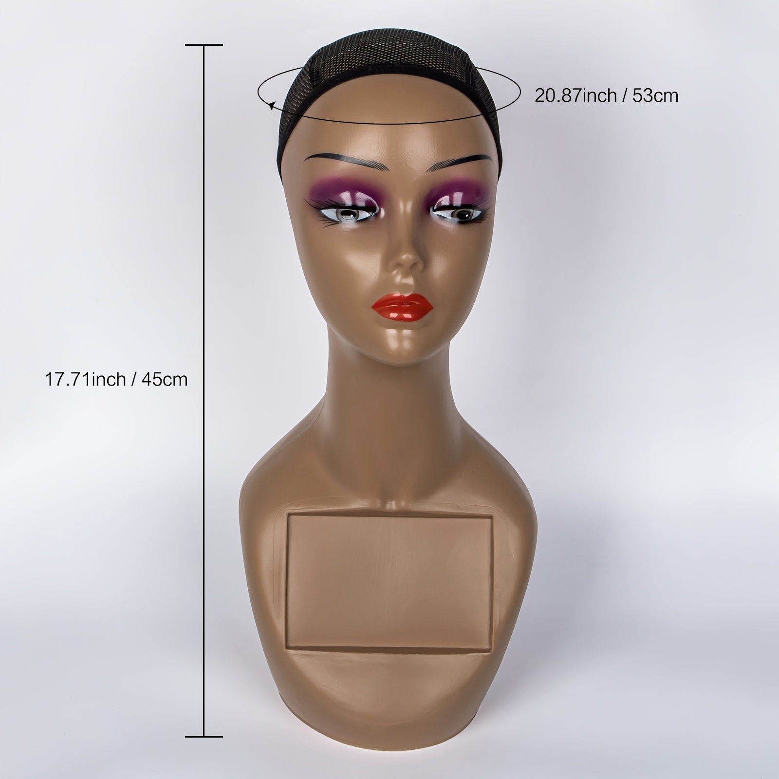 Female Realistic Mannequin Head with Shoulders for Hat Glasses Display Model