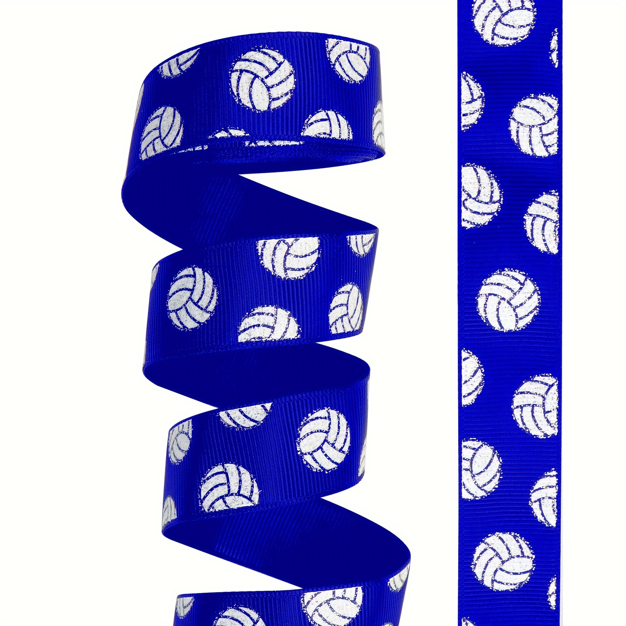 3/8 Volleyball Grosgrain Printed Ribbon