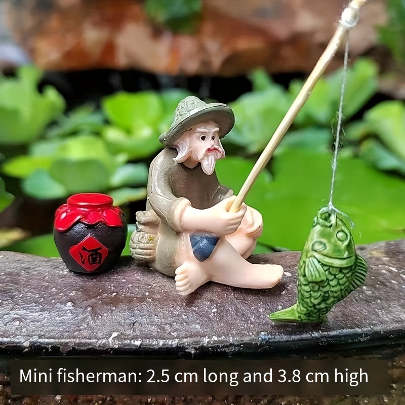 Water Decoration Tree Person Fishing Small Fishing Props - Temu United  Kingdom
