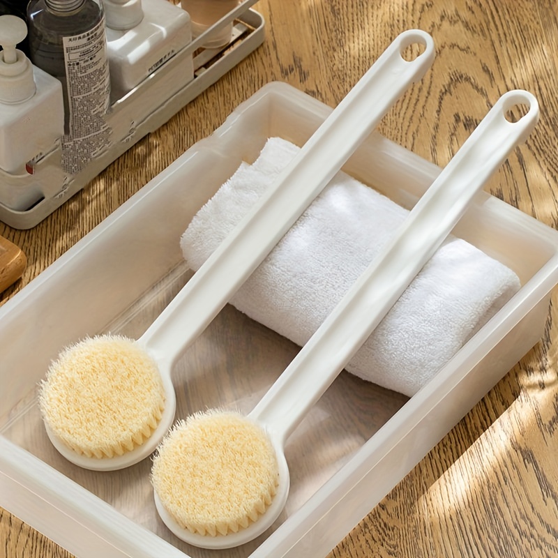 Back Scrubber Anti Slip Long Handle for Shower, Dual-Sided Back Brush with  Stiff and Soft Bristles,Body Exfoliator for Bath or Dry Brush.