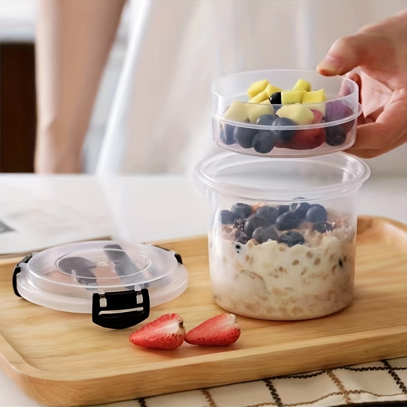 Salad Cup Overnight Oatmeal Cup With Lid And Spoon Sealing Portable  Breakfast Cup Yogurt Cereal Jar Soybean Milk Milk Cup - Temu