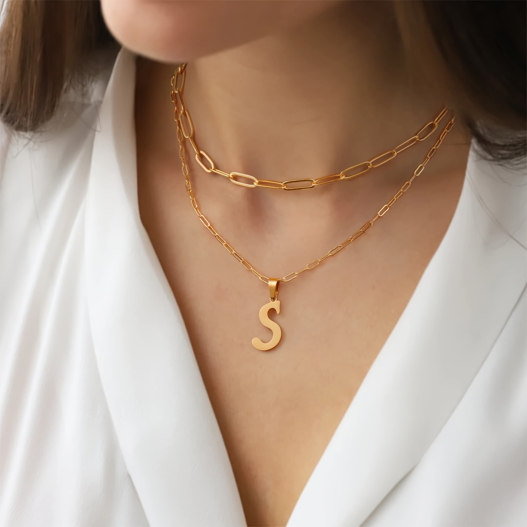 Paperclip 'S' Chain Necklace 14K