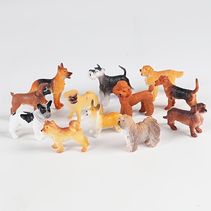 Mini Dog Figurines Playset Realistic Detailed Plastic Puppy - Temu