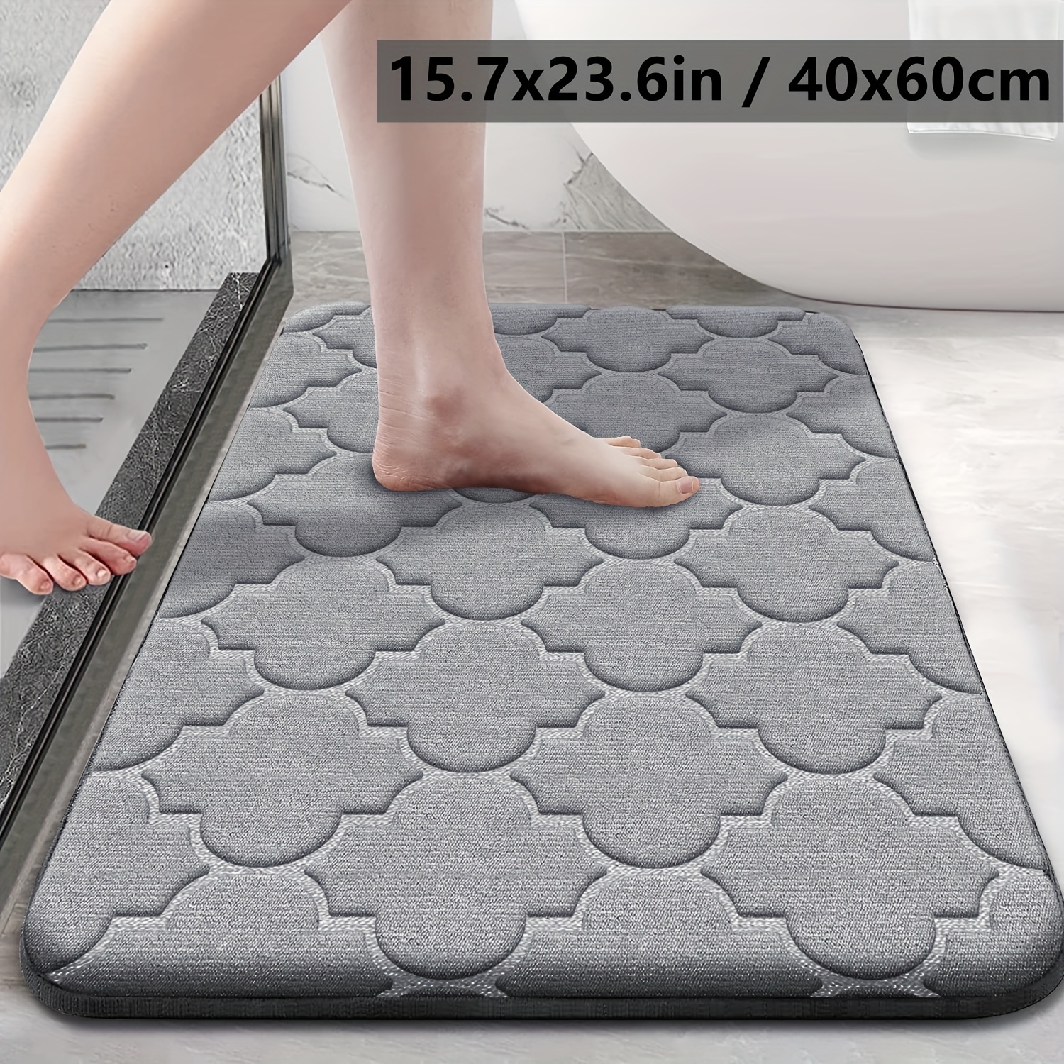 Bath Mat 40 X 60 Cm,non Slip Bathroom Mat,absorbent And Soft