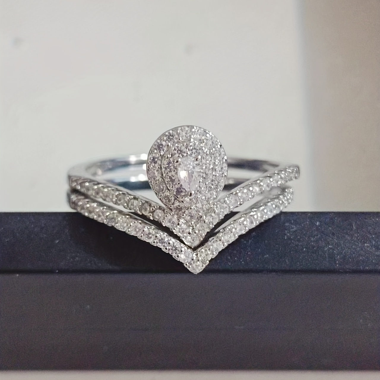 Copper Zircon Ring Set