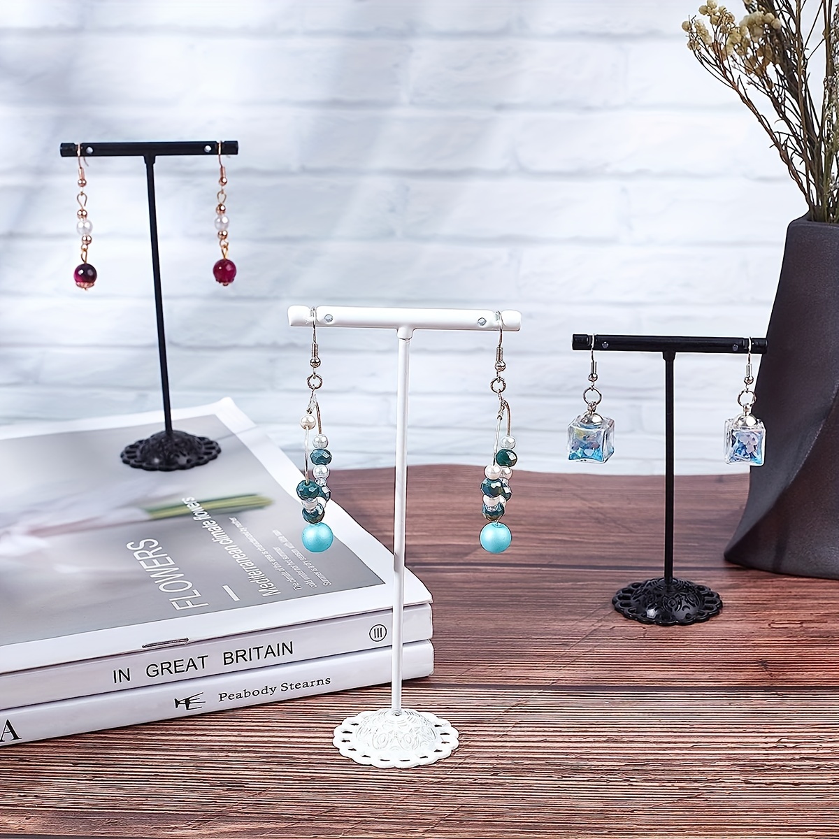 3Pcs Earring T Stand Display Rack for Jewelry Showcase
