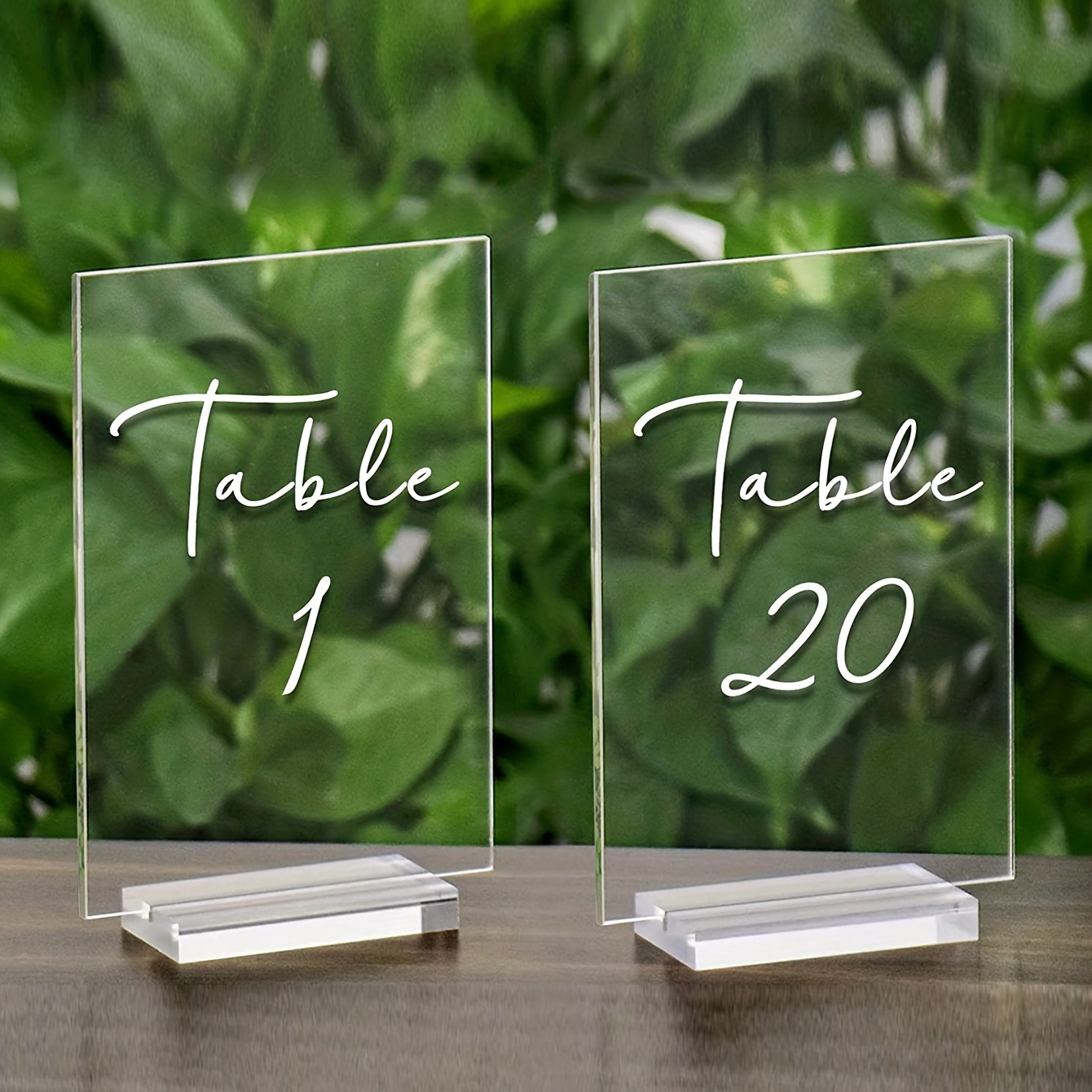 

10pcs, Acrylic Blank Sign Plate With Base, Transparent Acrylic Shelf, Wedding Table Number Plate, Acrylic Seat Table Guard Card, Wedding Diy Table Setting Dinner Plastic Card Sign, Home Decoration