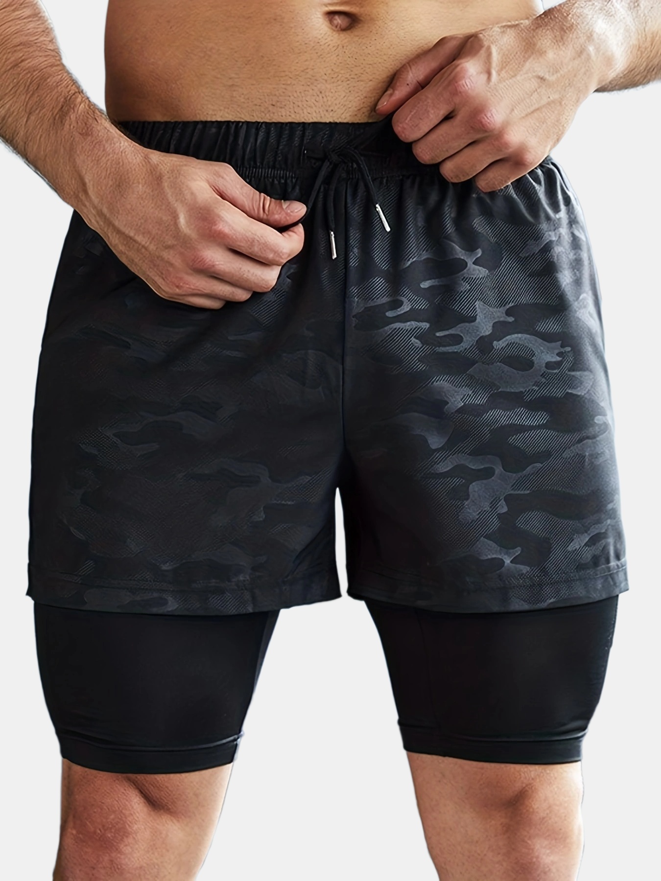 Men's 2 1 Workout Running Shorts, Gym Clothing Men Shorts