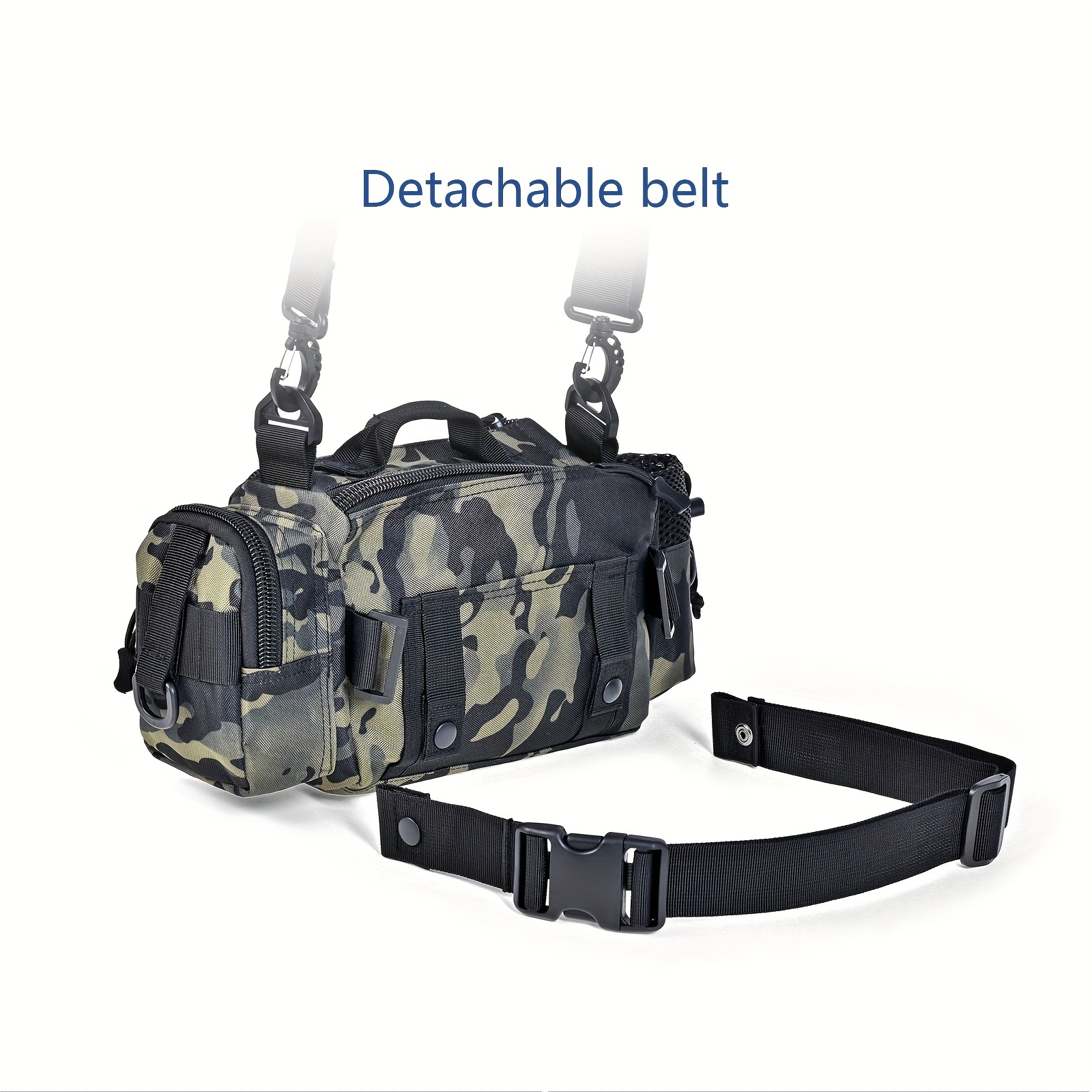 Lure Bag Multiple Compartments Scratch-Resistant Fishing Bag Adjustable  Shoulder Strap Side Pockets Outdoor Fishing Bag - AliExpress