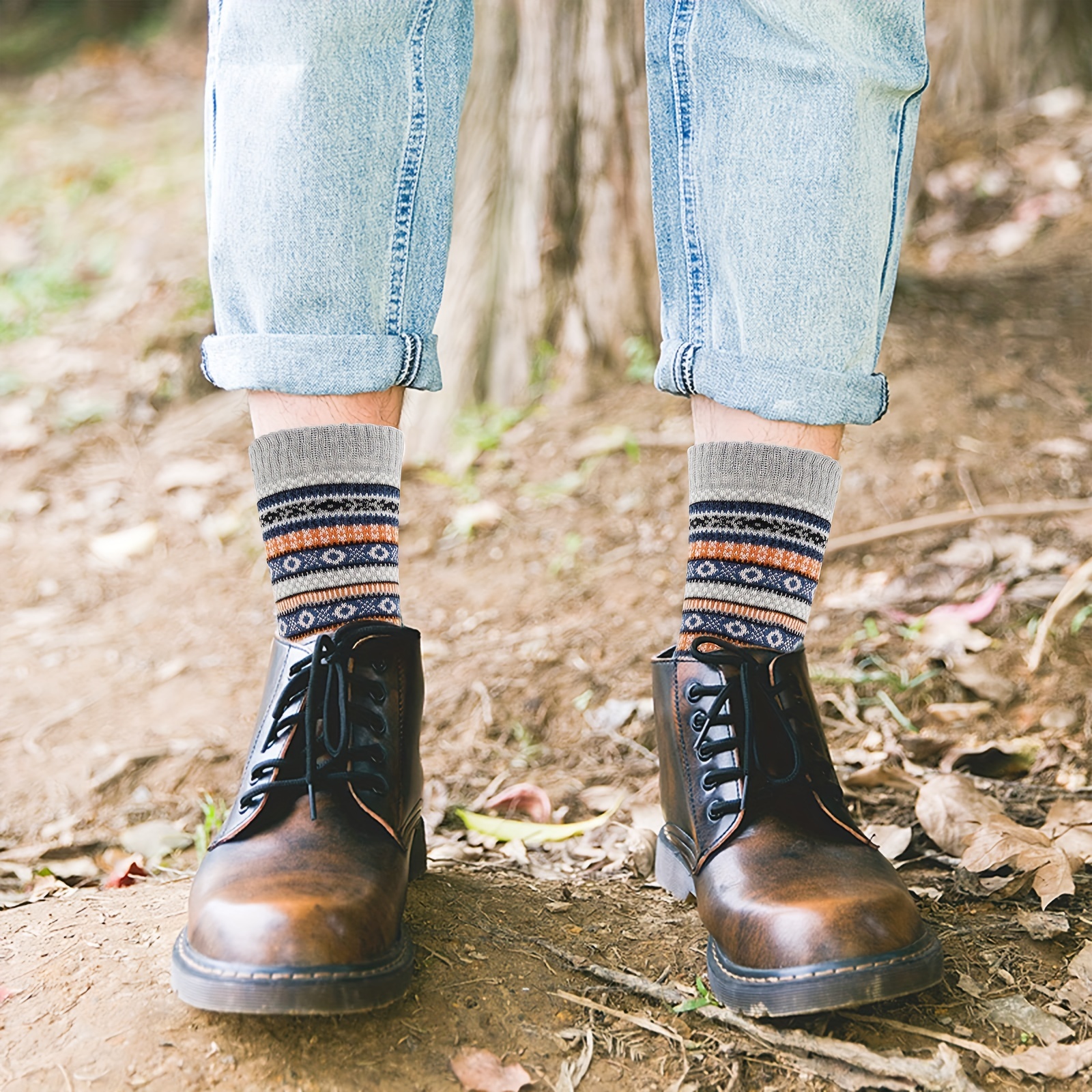 5 Paires De Chaussettes En Laine Hommes Chaussettes Chaudes