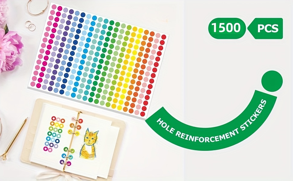 Hole Reinforcement Stickers 20 Color Designs Paper Hole - Temu