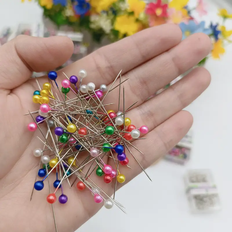 Round Pearl Dressmaking Pins Sewing Pin Box Weddings Corsage - Temu