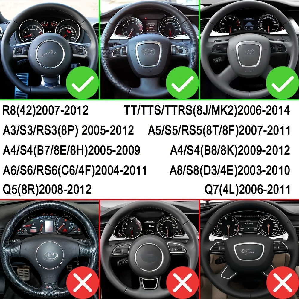 1 Pair Car Steering Wheel Shift Paddle Shifter Fit For Audi A3 A4 A4l A5 A6  A7 A8 Q3 Q5 Q7 Tt S3 R8 Red Color - Steering Wheels & Steering Wheel