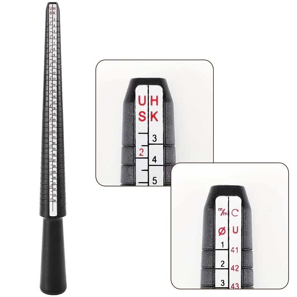 1 Pc Ring Sizer Scale Gauge Finger Stick Mandrel Measurement Jewelry Tools  Check Size