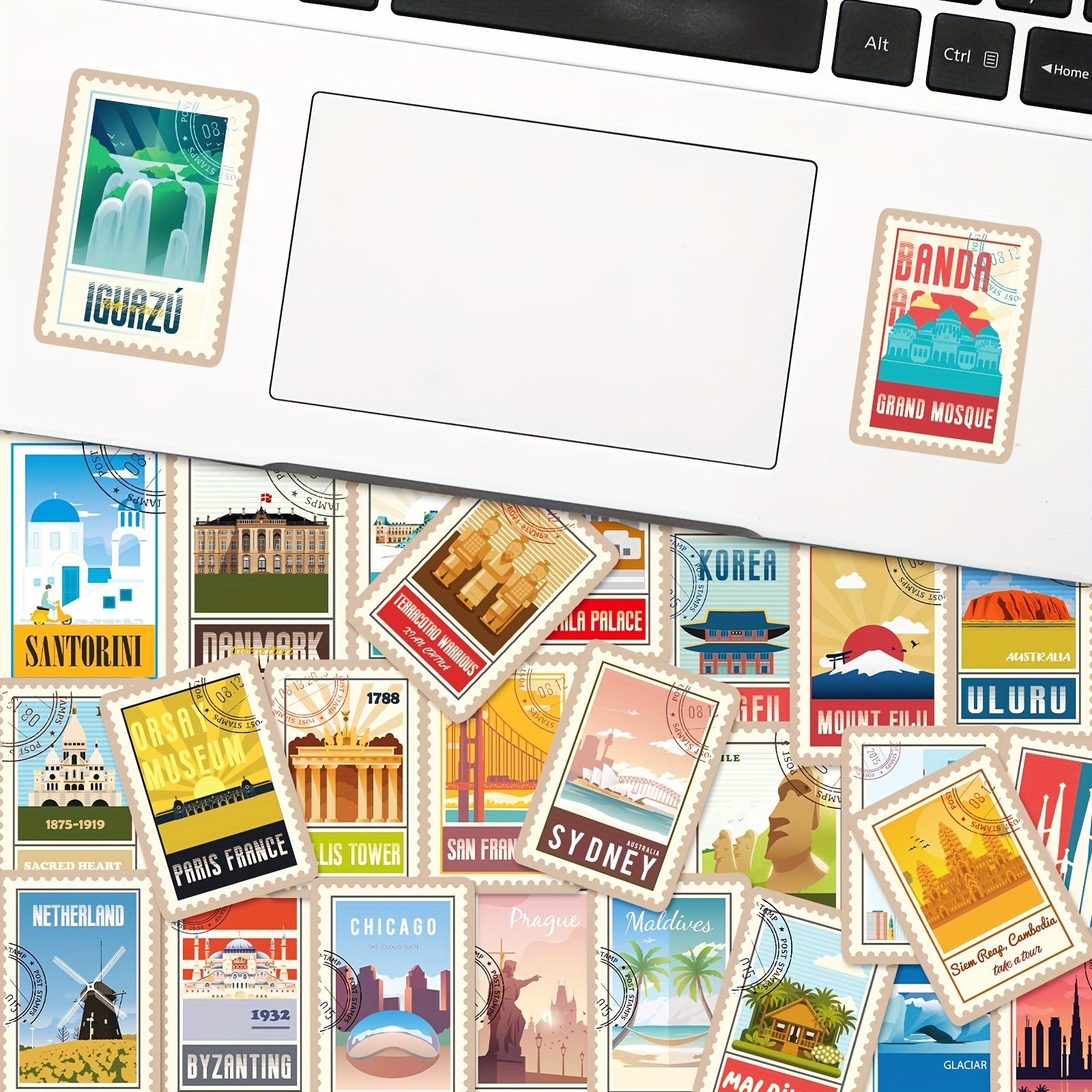 50pcs World Landmark Stickers World City Landmark Stickers - Temu