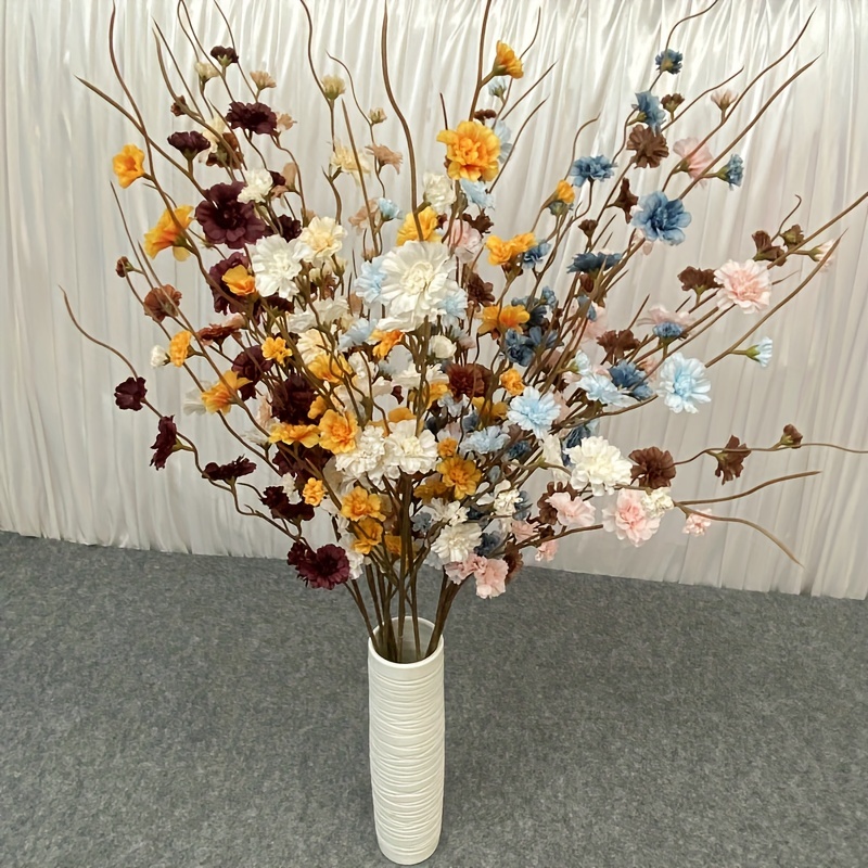 Artificial Flower Bouquet With Ceramic Vase Simulation Silk - Temu