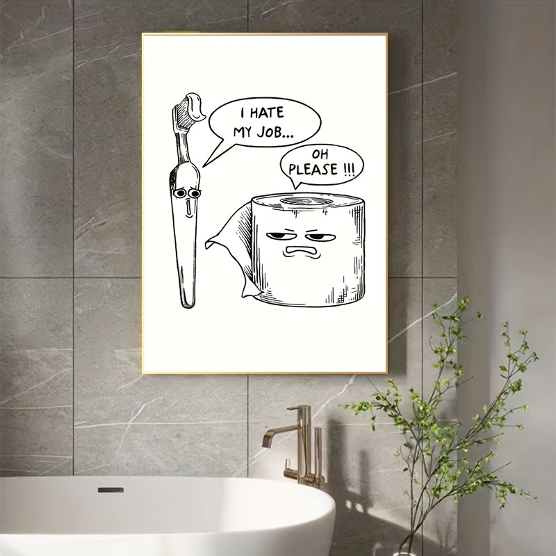 1pc Funny Toothbrush avec affiche de papier toilette - Humour