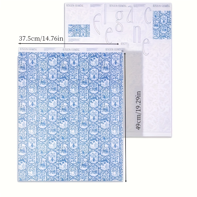 10pcs Blue And White Porcelain Series Flower Wrapping Paper Art