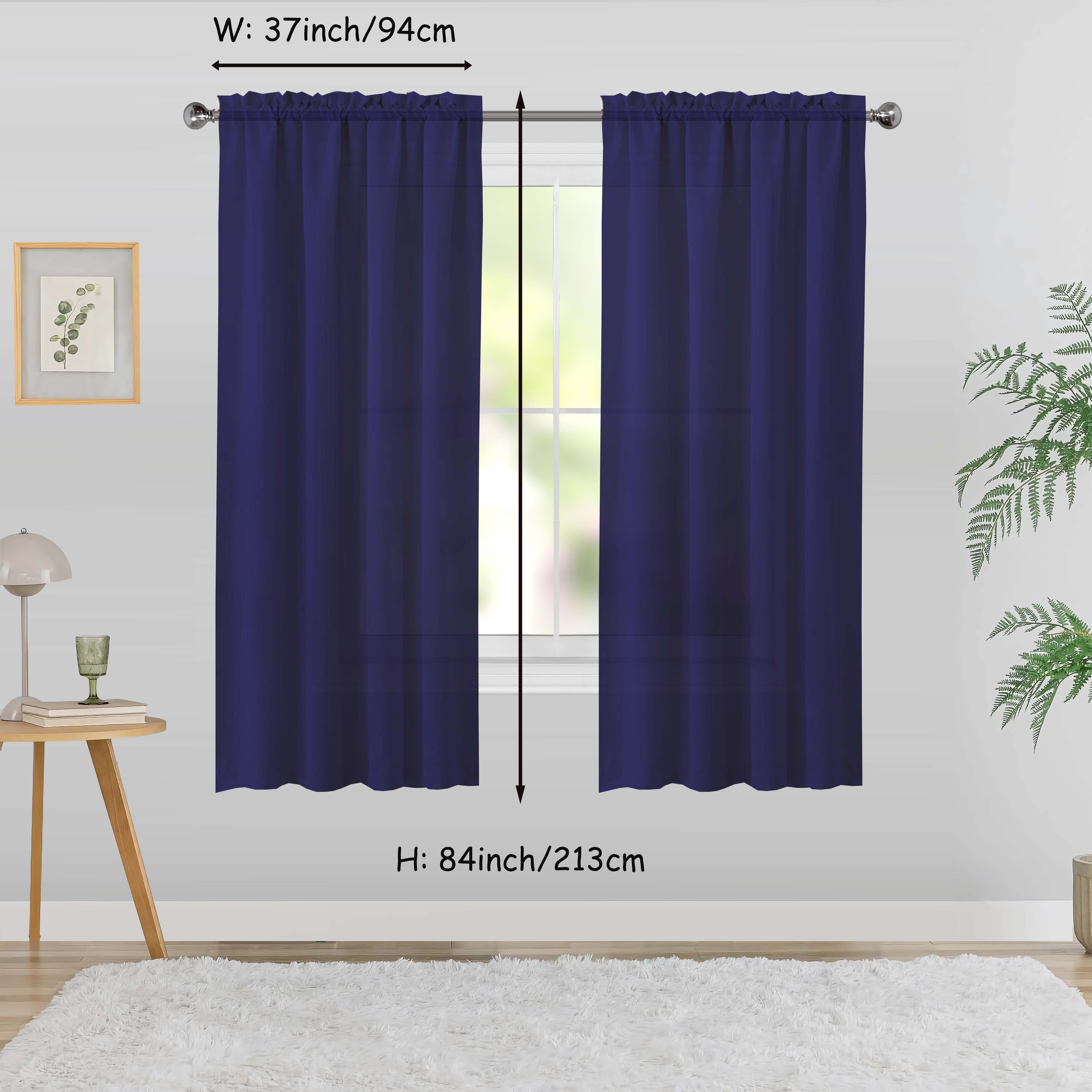 2pcs solid color light filtering curtains rod pocket window treatments curtain drapes suitable for living room bedroom office home decor