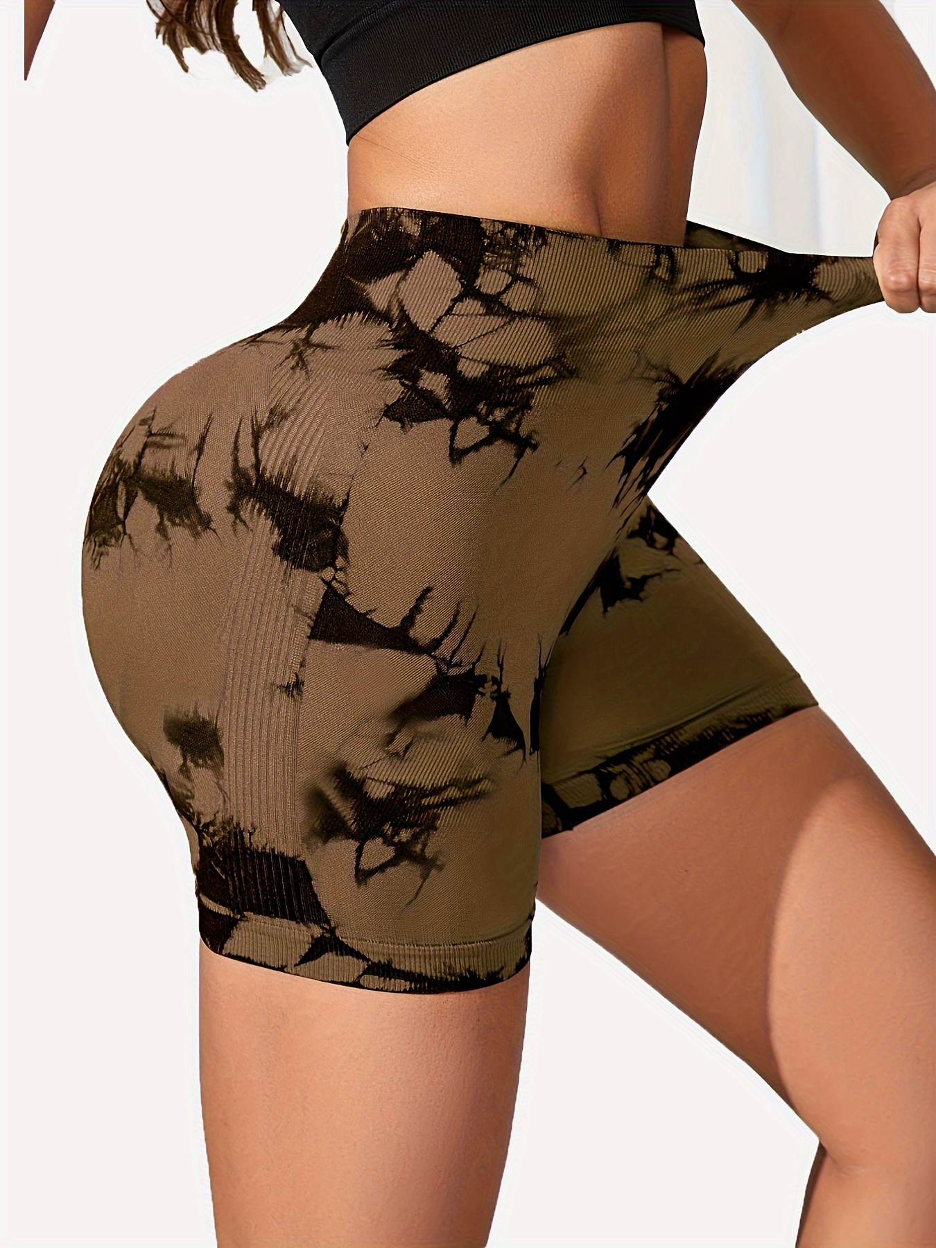 Buy OMKAGI Women Butt Lifting Booty Shorts 5 Tie Dye Seamless