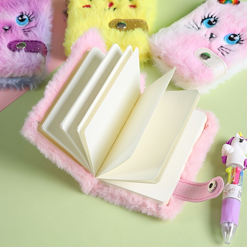 Kawaii Cute Fluffy Plush Cat Journal Notebook - Diary